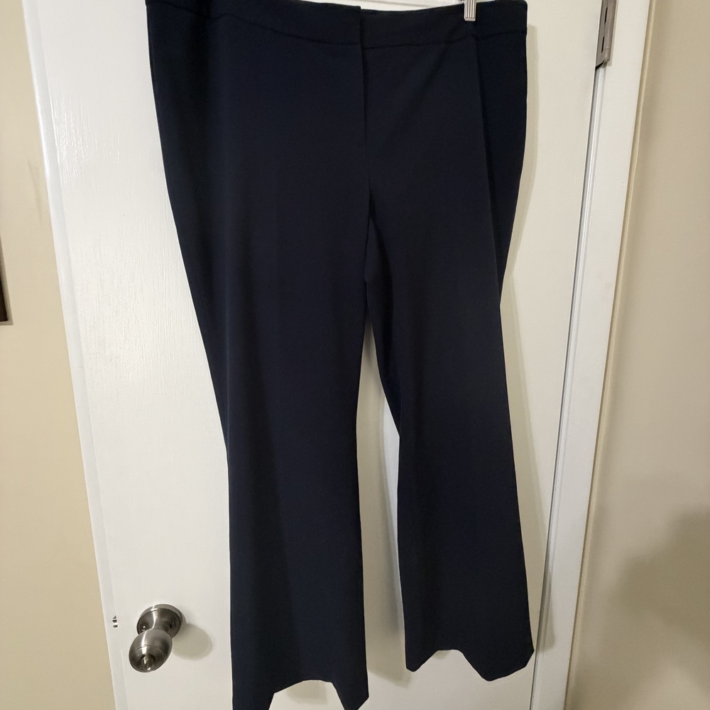 Nine West Navy Wide-Leg Trousers